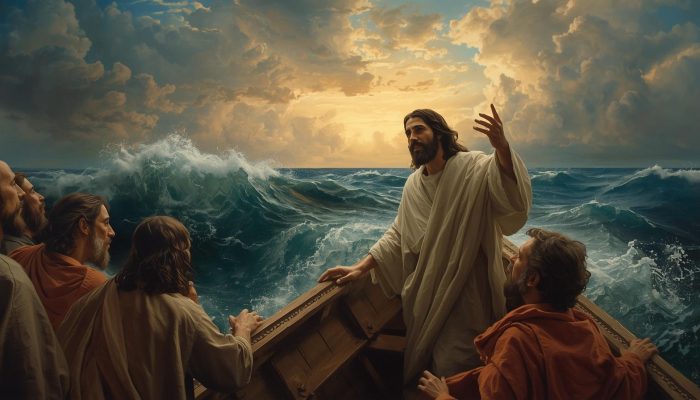 "E ele, despertando, repreendeu o vento, e disse ao mar: Cala-te, aquieta-te. E o vento se aquiet...